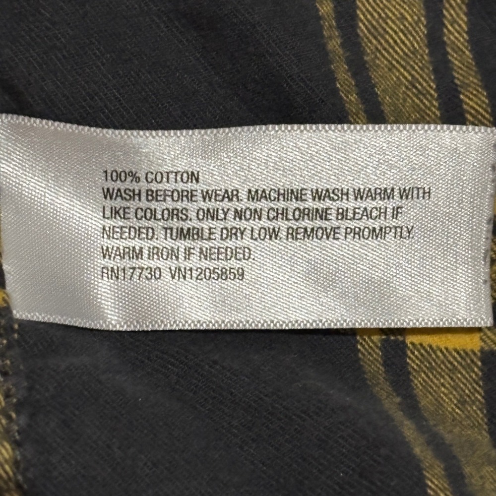 Cat Jack Kids Boys Long Sleeve Flannel Shirt Black Yellow Plaid Size L 10/12 - Picture 8 of 8